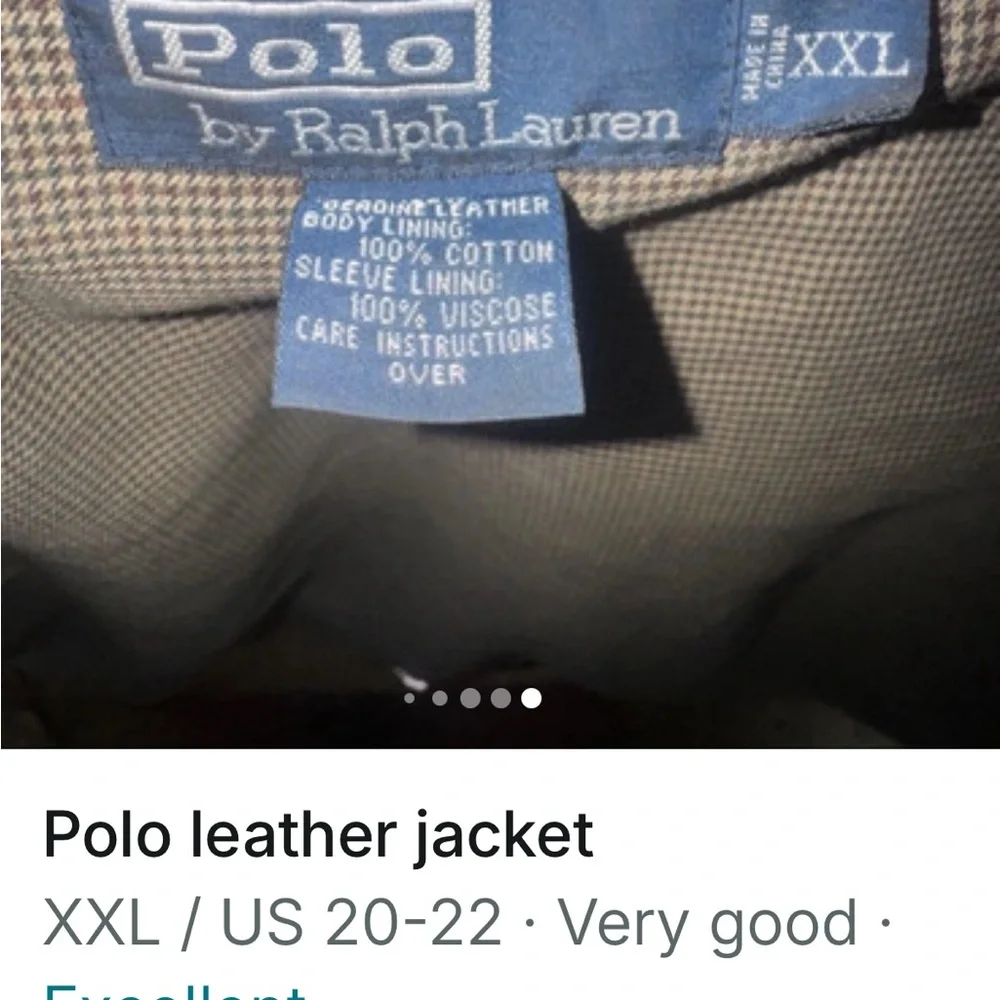 Ralph Lauren Black Leather Bomber Jacket - Picture 5 of 5